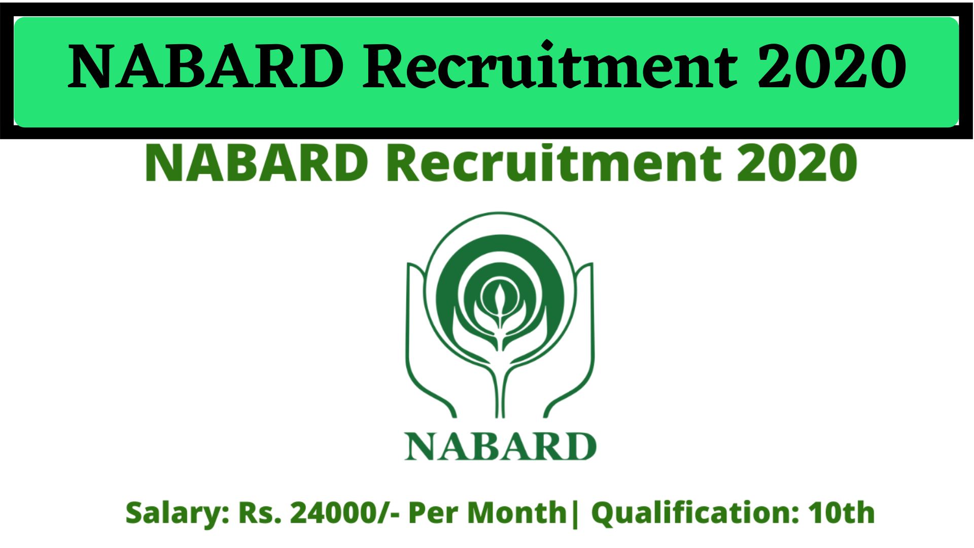 NABARD Recruitment 2020: NABARD stands for National Bank for Agricultural and Rural Development and it…